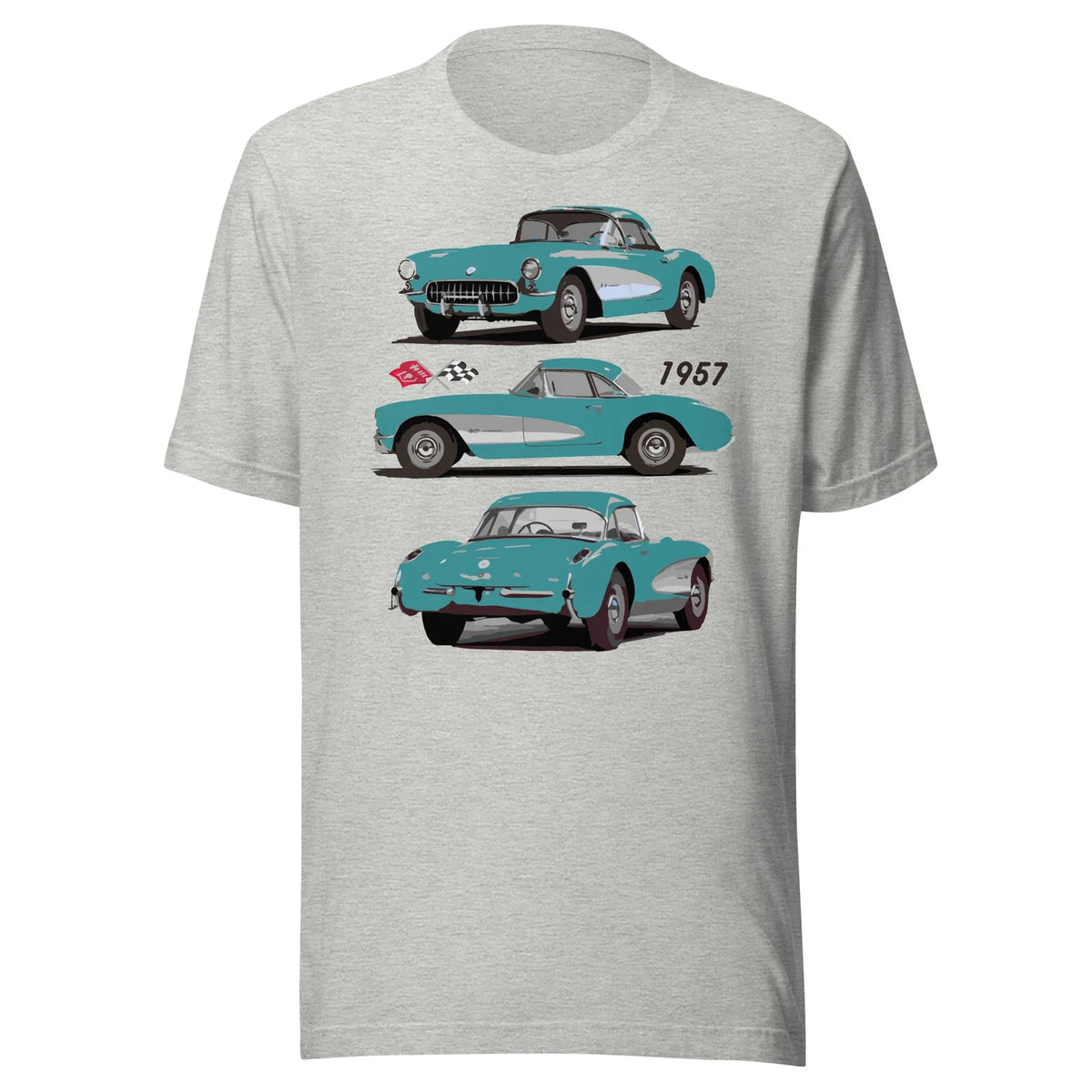 1957 vette C1 Cascade Green Antique American Classic Car Art Unisex