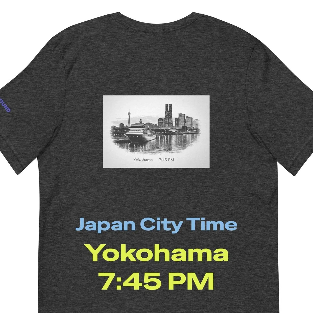 Unisex Yokohama Harbor Japan 7:45 PM Minimal Japanese Graphic Tee Unisex