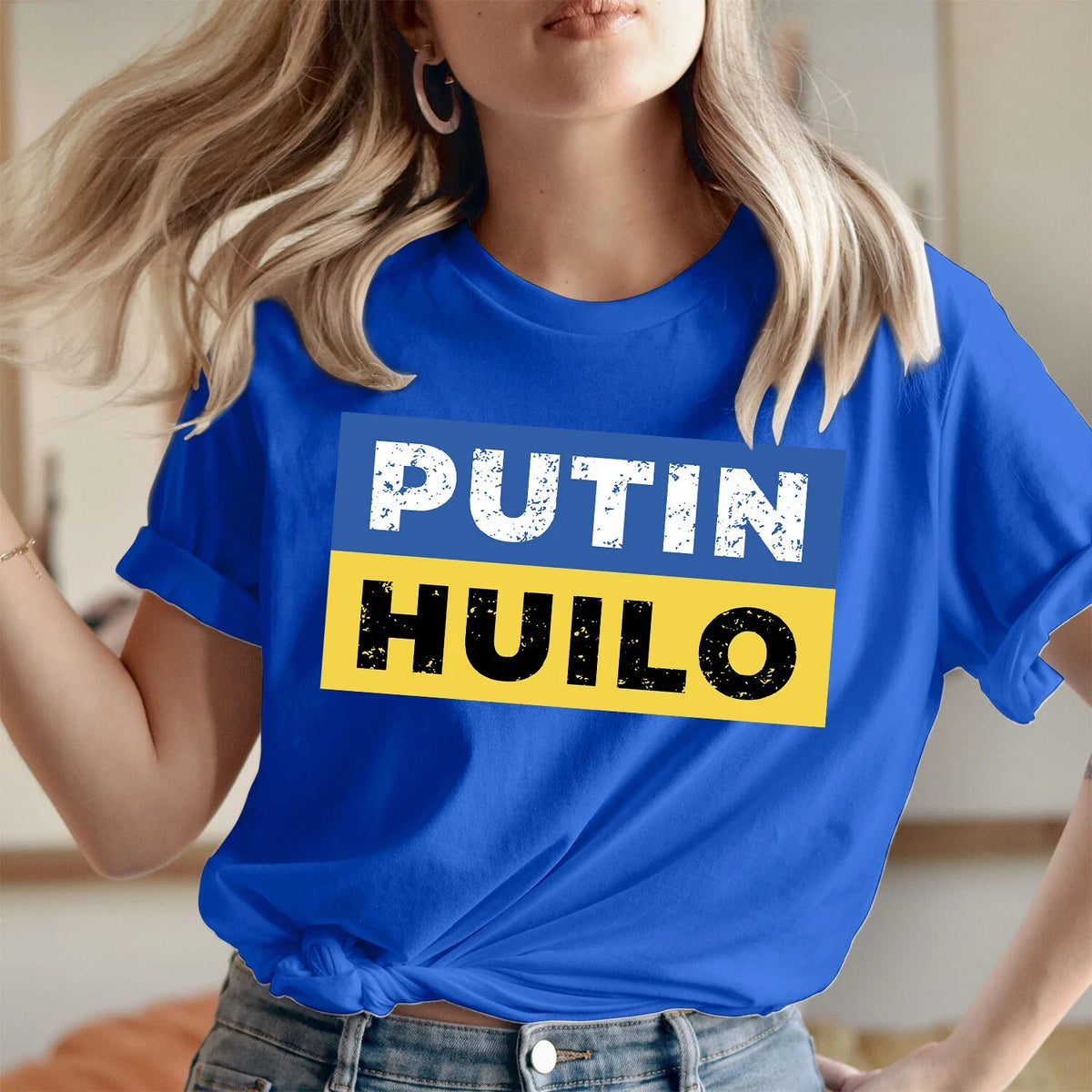 Rude Funny Joke Putin Huilo Support Ukrainian PUCK FUTIN Tee Shirt UK_16 Unisex