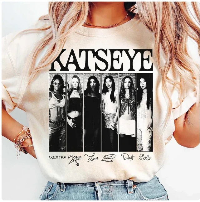 Katseye Music T Shirt, Katseye Kpop Graphics Shirt, Katseye Beautiful Chaos Shir Unisex