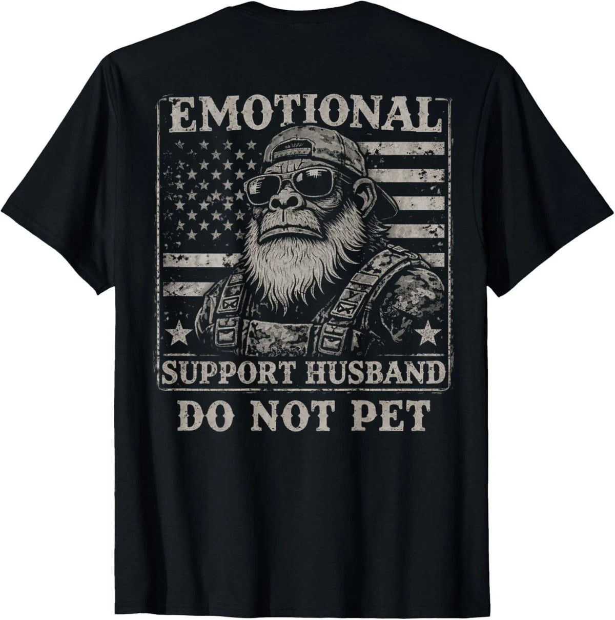 Emotional Support Husband Do Not Pet Funny Monkey (ON Back) Unisex