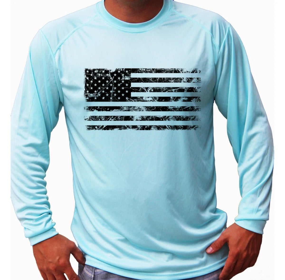 American Flag Fishing Boat Sport Long Sleeve UPF 30 Sun UV Protection Unisex