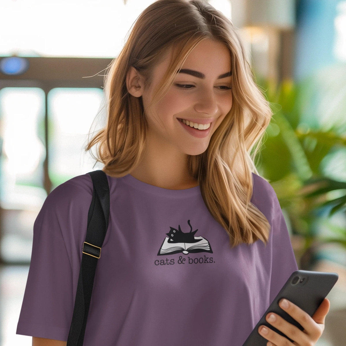 Cats and Books T Shirt, Book Lover T-shirt, Gift for Cat Lovers