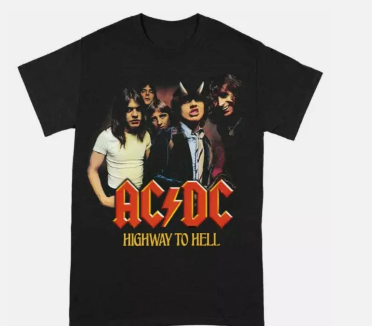 New AC DC Highway To Hell Men Black Cotton Tee S-5XL Unisex