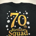 Unbranded T-Shirt Mens Size 2XL "70th Birthday Squad" Black Short Sleeve NWOT