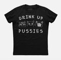 Cat Face Printed Mens Short Sleeve New Cotton Black Unisex