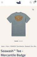 Southern Marsh seawash tee mercantile badge T Shirt L burnt sage Unisex