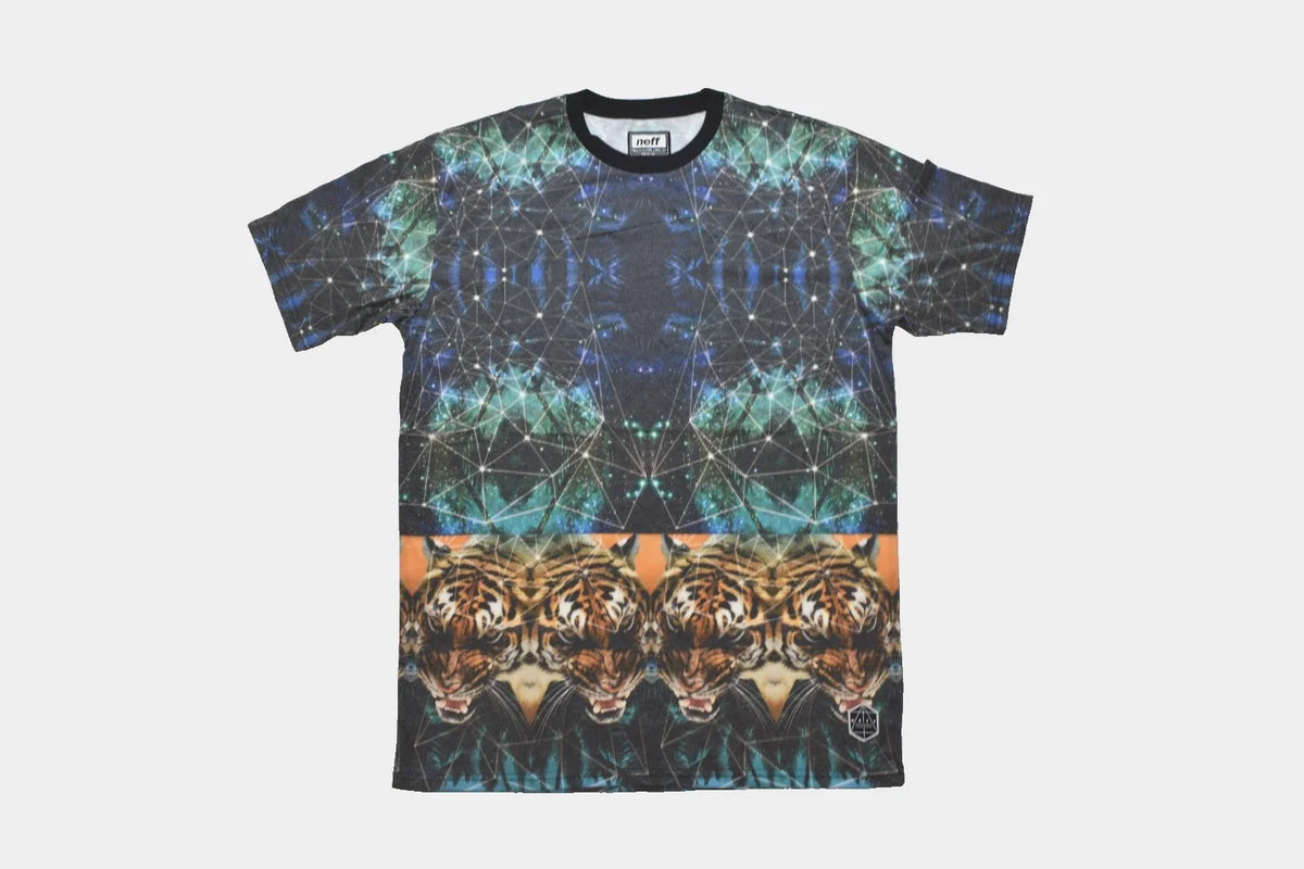 Neff Tiger Storm All Over Print Mens Shirt NWT Large Unisex