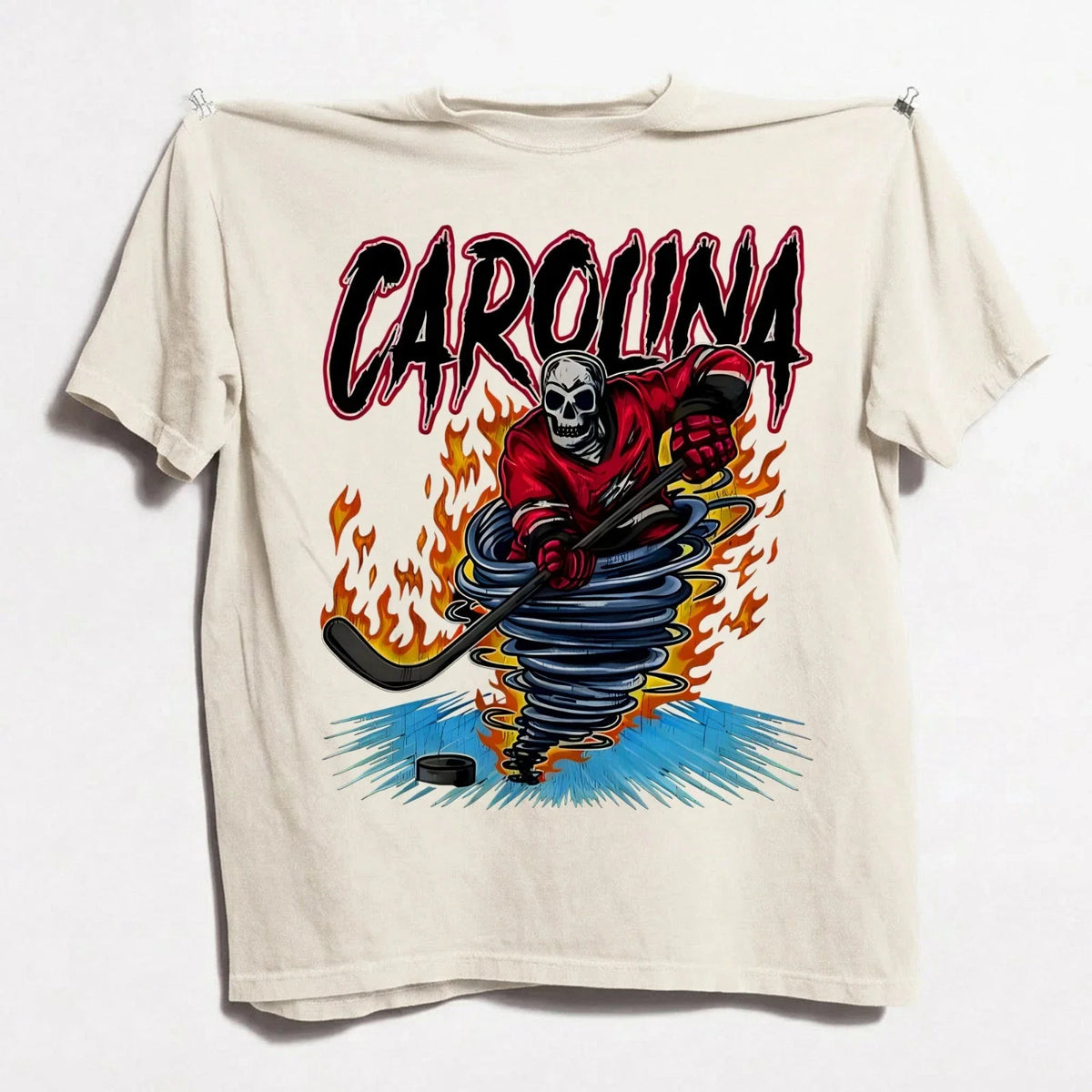 Carolina Hurricanes Ice Hockey Skeleton Vintage Comfort Color Unisex