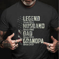 Custom Year Legend Husband Dad Grandpa Tee, Father's Day Gift Shirt Unisex