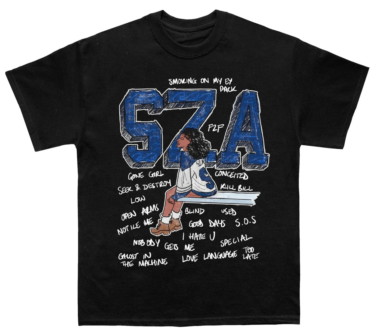 SZA Graphic T Shirt Y2K R&B Music Artist Tee Streetwear Cotton Unisex S-3XL Unisex