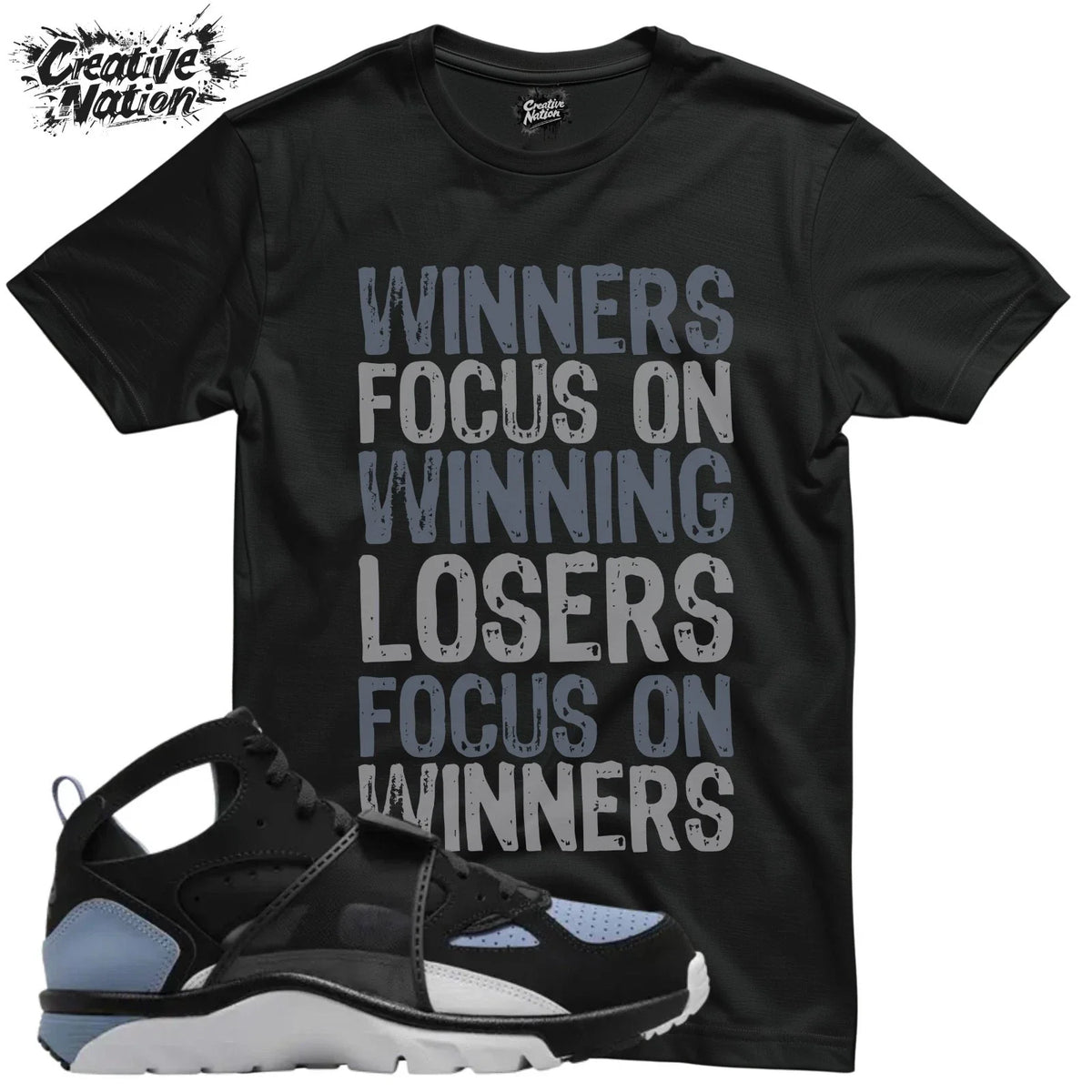 Shirt To Match Air Trainer Huarache Cool Blue Black Unisex Tee Gym Shirt Unisex