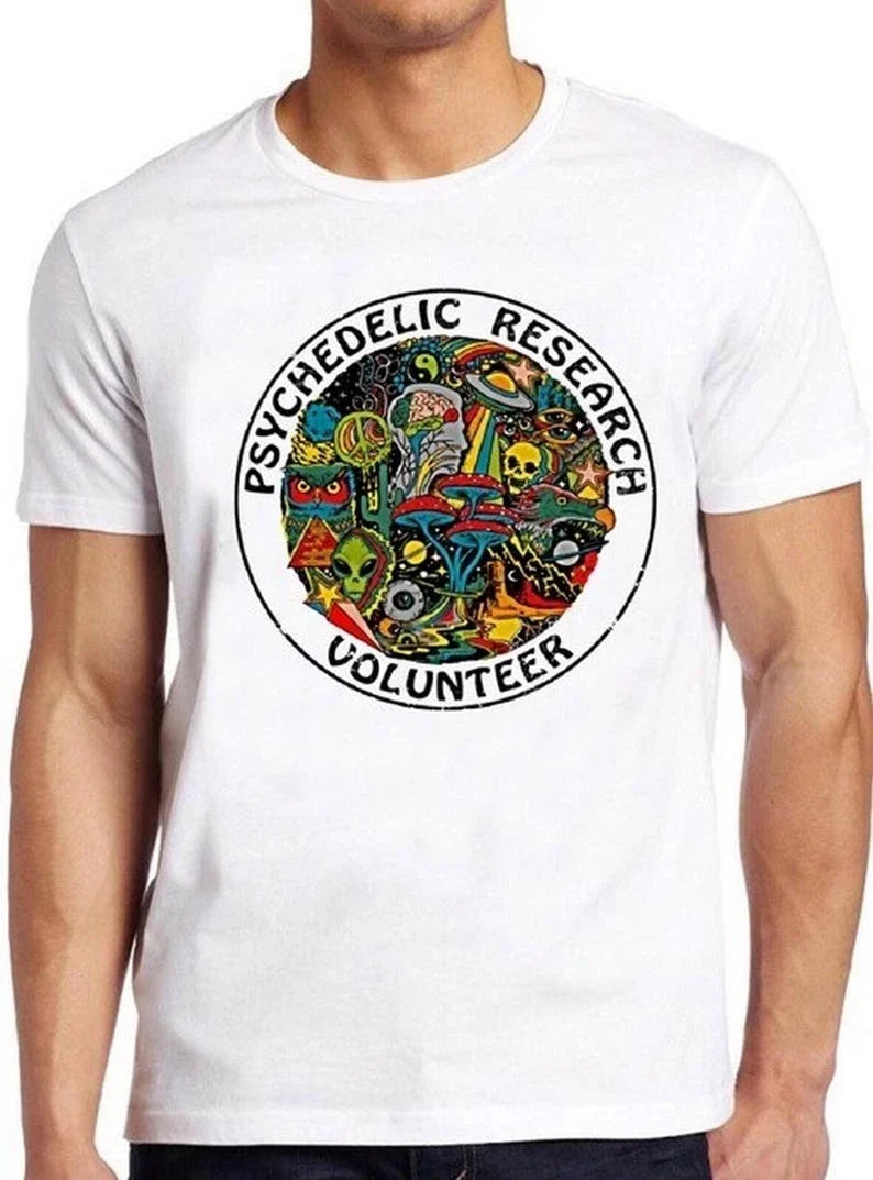 Psychedelic Research T Shirt Volunteer Terence Mckenna Magic Mushroom UNISEX Tee Unisex