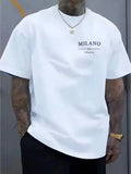 Mens Milano Italia T Shirt Casual Graphic Print Cotton Short Sleeve Tee Top New Unisex