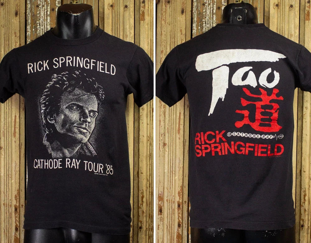 Vintage Rick Springfield Cathode Ray Concert T Shirt 1985 Black Unisex