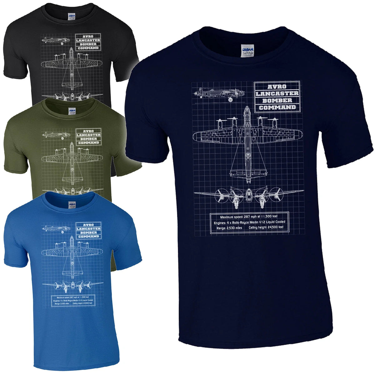 AVRO Lancaster Blueprint Thumper Rolls Royce Bomber Command Aircraft RAF Unisex