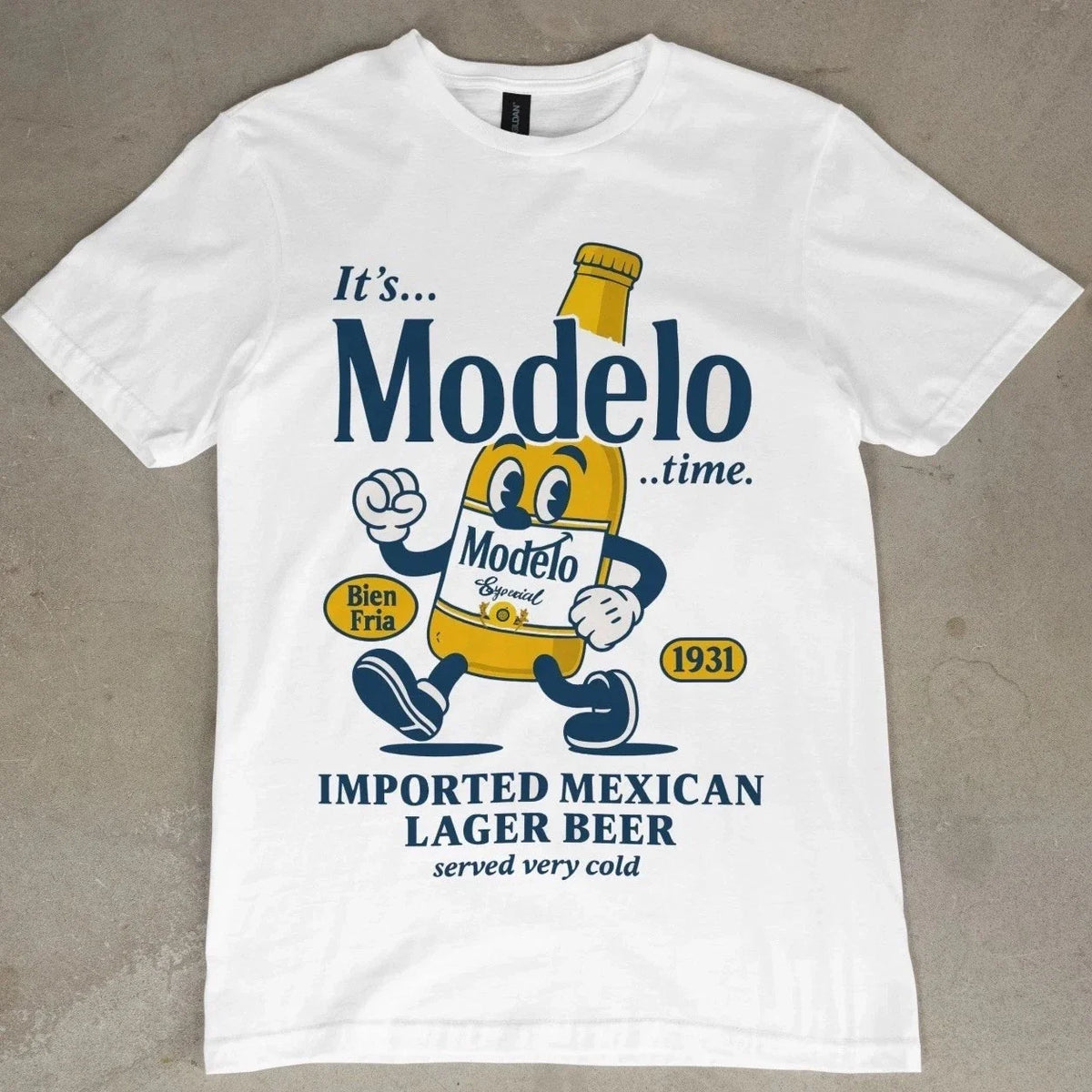 Modelo Time T Shirt Imported Mexican Lager Beer Graphic Tee Vintage Retro Style Unisex