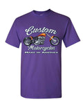 Custom Motorcycles Biker Chopper American Tradition USA Mens Tee Shirt Unisex