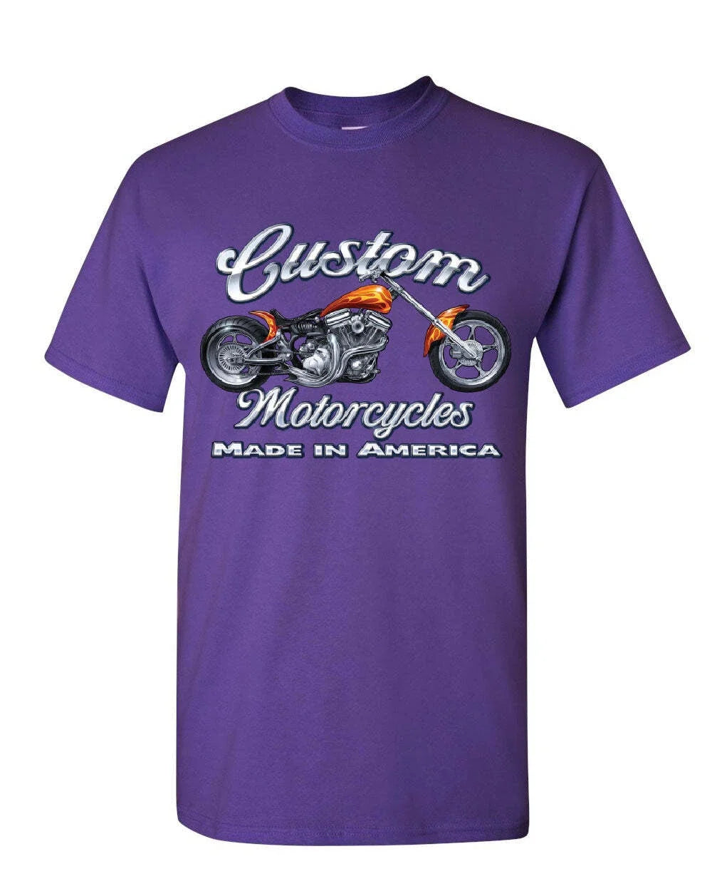 Custom Motorcycles Biker Chopper American Tradition USA Mens Tee Shirt Unisex