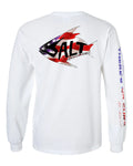 Salt Addiction Patriotic Flag Logo T Shirt Fishing Long Sleeve Cotton Unisex