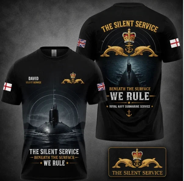 Royal Navy Submarine Silent Service Beneath The Surface We Rule Custom Name T-Sh Unisex