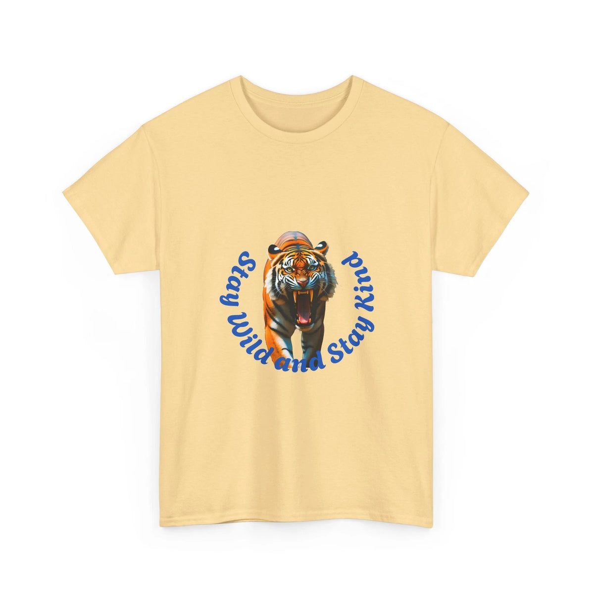 Roaring Tiger Stay Wild Stay Kind T-Shirt Wildlife Unisex Heavy Cotton Tee