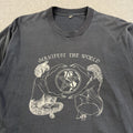 Vintage 80s Manifest The World T-Shirt Mens Large Black Pentacle Tee Mythology