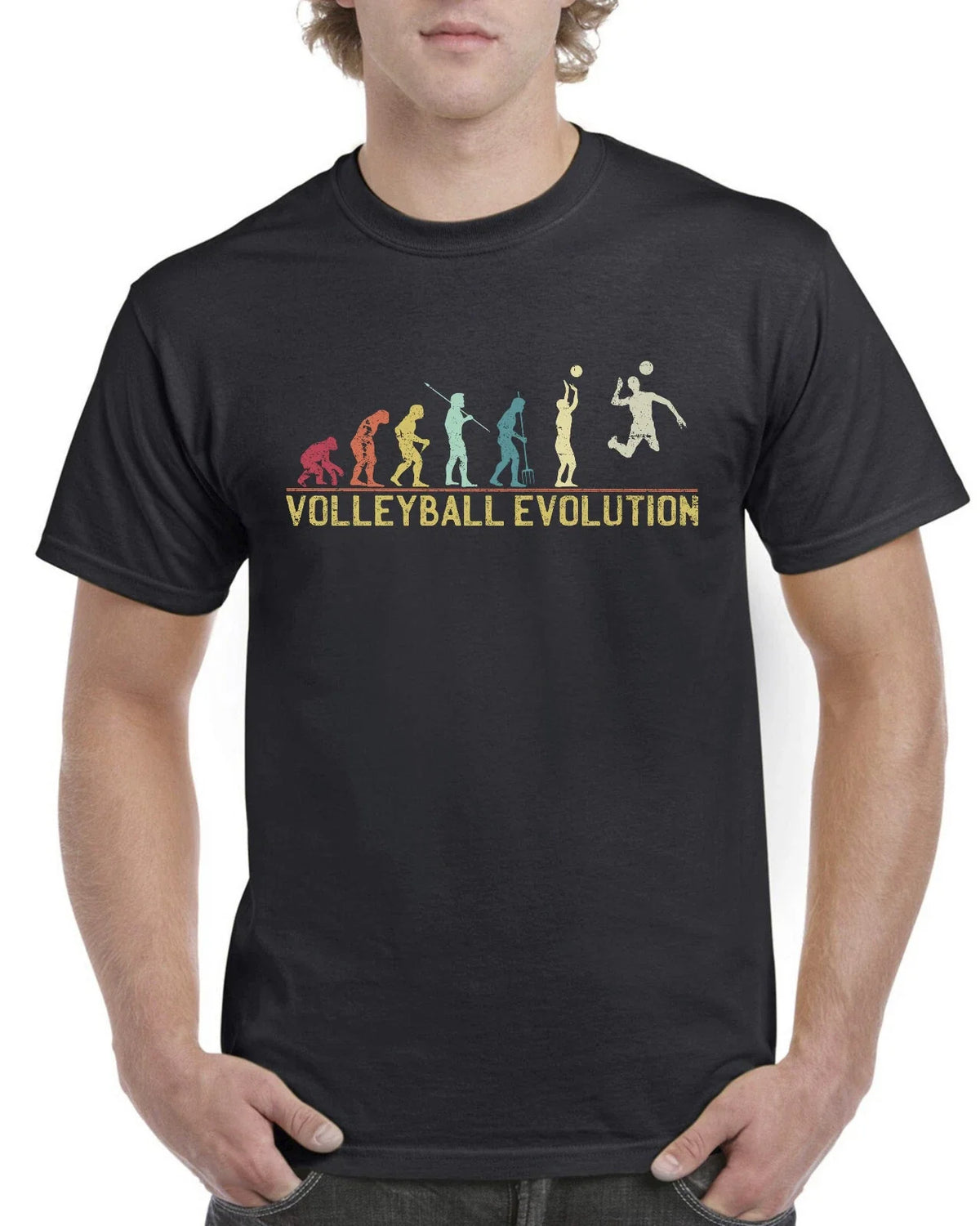 Top Gift for Dad: Evolution of Volleyball Sports Cotton Comfort Unisex