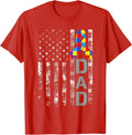 Autism Awareness Dad USA Flag Fathers day Unisex