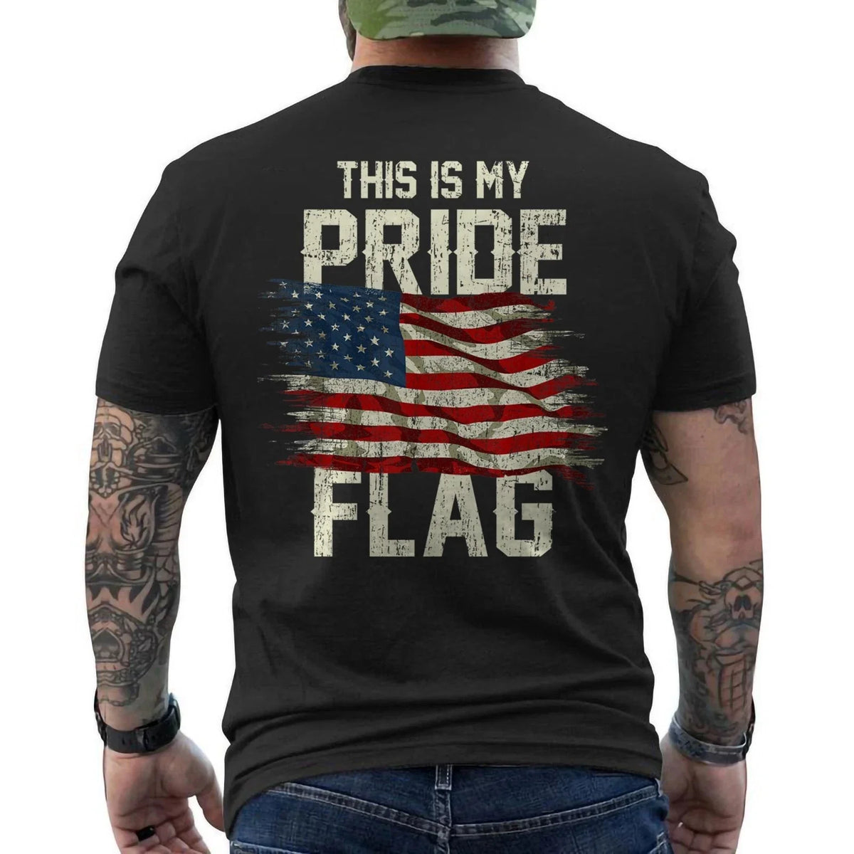 This Is My Pride Flag 4th Of July Patriotic USA Flag ON BACK Unisex