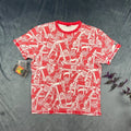 Vintage Y2K Ecko Unltd Spray Paint All Over Print T Shirt Red White Mens XXL Unisex