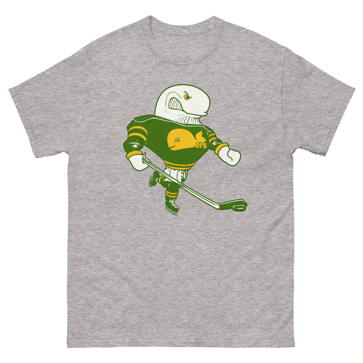 Hartford Whalers Retro Hockey Whale Mascot Graphic Tee T Shirt Unisex