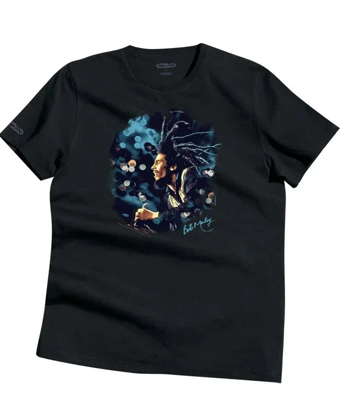 Crazy Shirts Bob Marley Bokeh Dreadlocks Black Short Sleeve Pima XL NWT Unisex