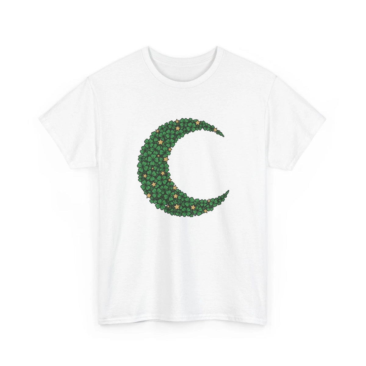 Clover Moon Shirt St. Patrick's Day Astrology Gift Women Hippie Tee Shamrock