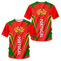 Portugal Flag Football Graphic 3D Print Tee Polyester Unisex Unisex