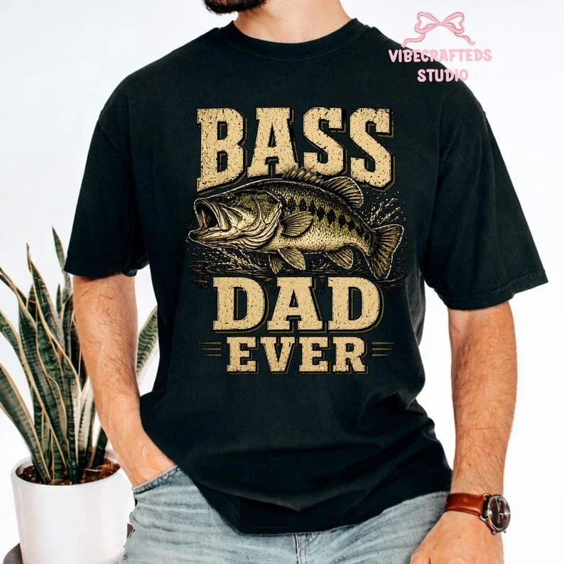 Bass Dad Ever Shirt, Funny Fishing Dad Tee, Best Dad Fisherman Gift Bass Fishing Unisex