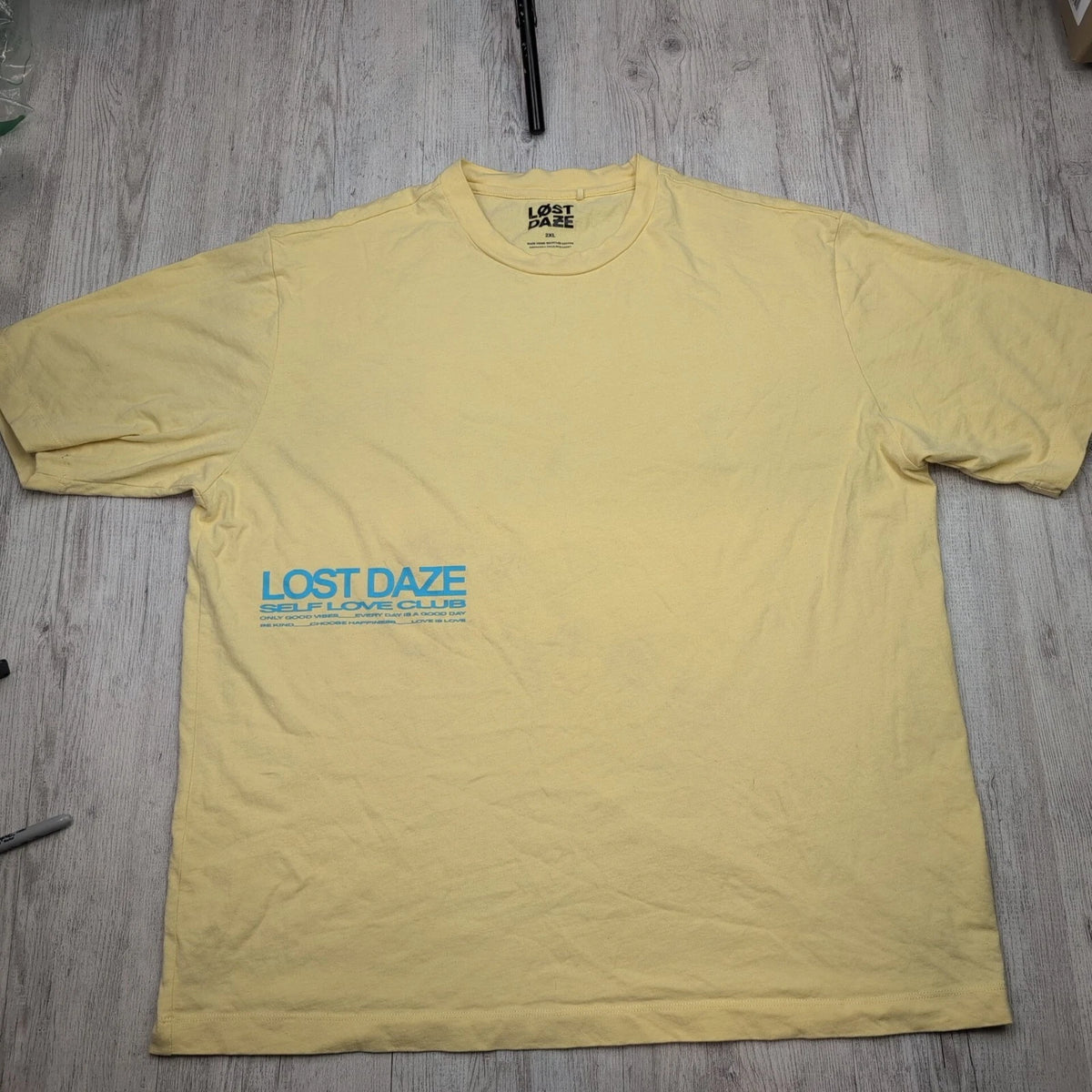 Lost Daze Self Love Club T-Shirt Men’s Size 2XL Recycled Cotton Graphic Tee