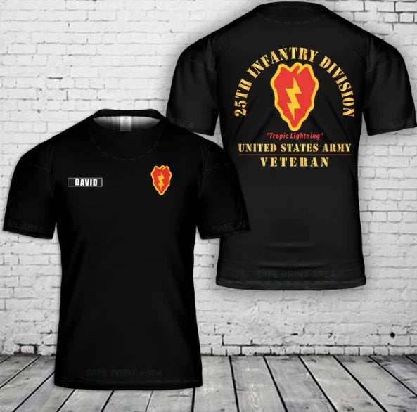 Custom Name US Army 25th Infantry Division Hawaii Veteran 3D Unisex