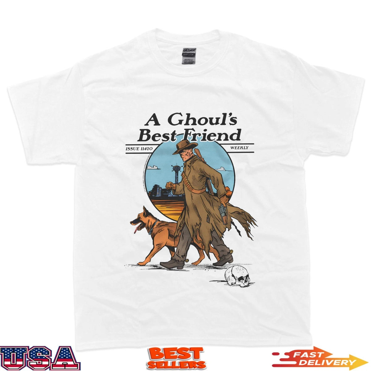 Fallout A Ghoul'S Best Friend Illustrated Magazine Cover Tv T-Shirt