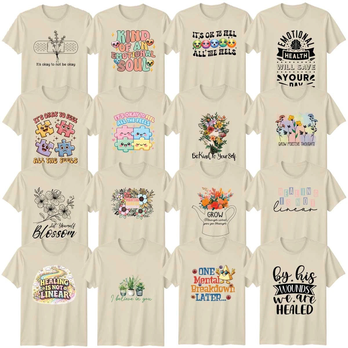 Inspirational Emotional Wellness Adult T-Shirt Positive Vibes Gift