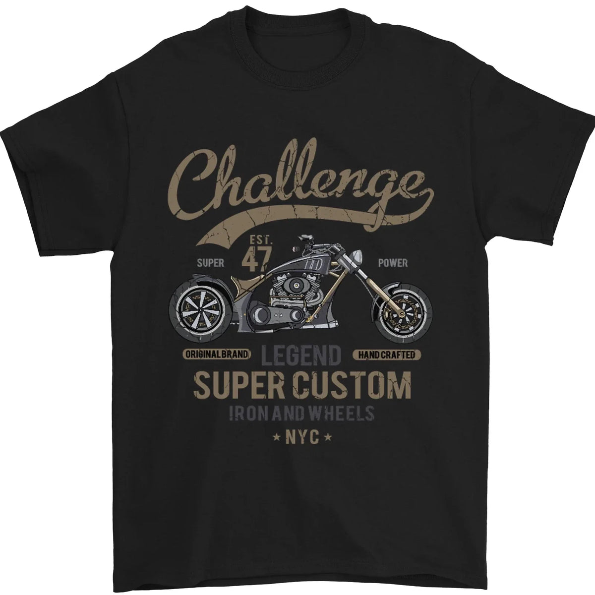 Challenge Legend Custom Chopper Motorbike Mens 100% Cotton Unisex