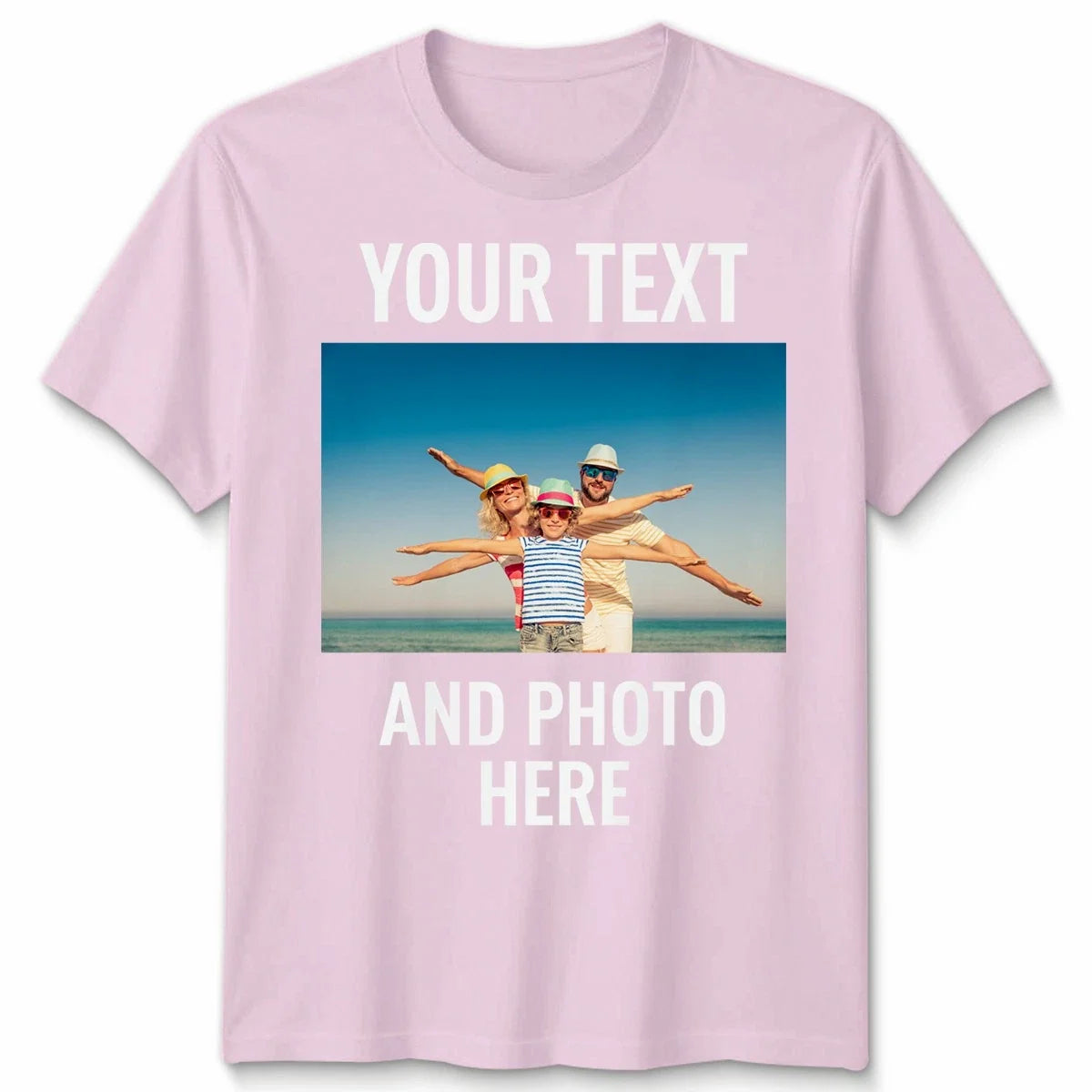 Personalised Unisex T Shirt Custom Print Tee Your Own Photo/Design And Text Unisex