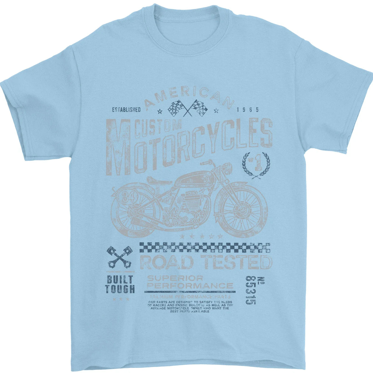 American Custom Motorcycles Motorbike Biker Mens 100% Cotton Unisex