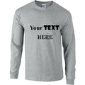 Personalised Customised Mens Custom Printed Long Sleeve Text Printing Unisex