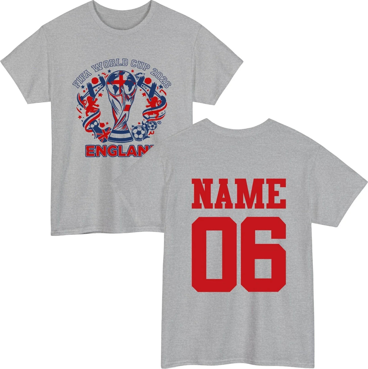 Personalised England 2026 Custom Name Number Football World Cup Gift Top Unisex