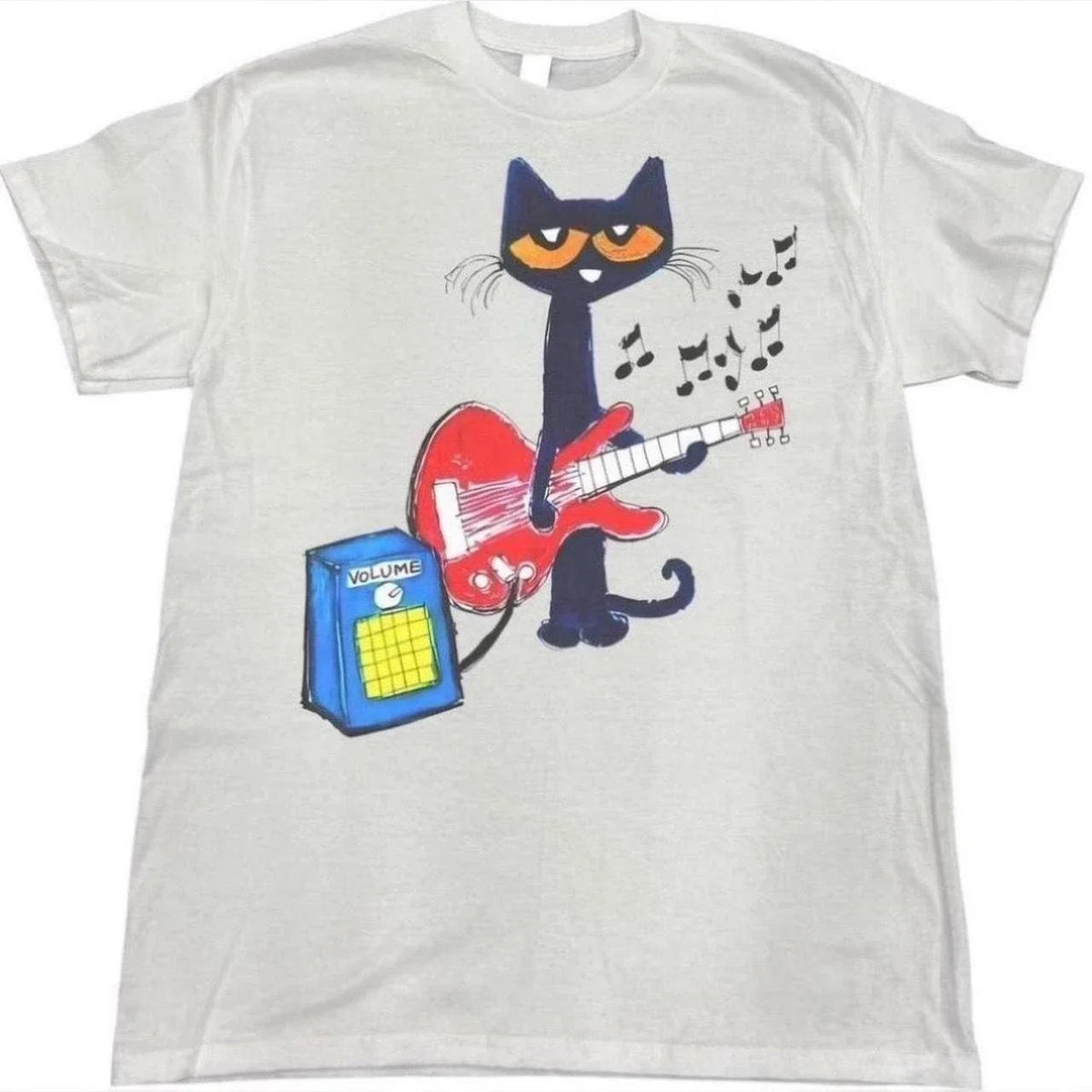 Vintage Style Y2K Pete The Cat Playing Guitar Graphic Reprint Gift Unisex