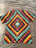 Handmade TieDyed Tee Shirt XL custom diamond psychedelic Unisex