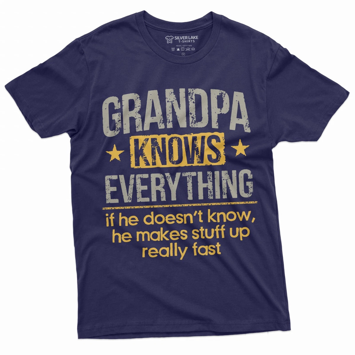 Men's Grandpa Knows Everything Funny Tee Shirt Father's day Birthday Gift Papa