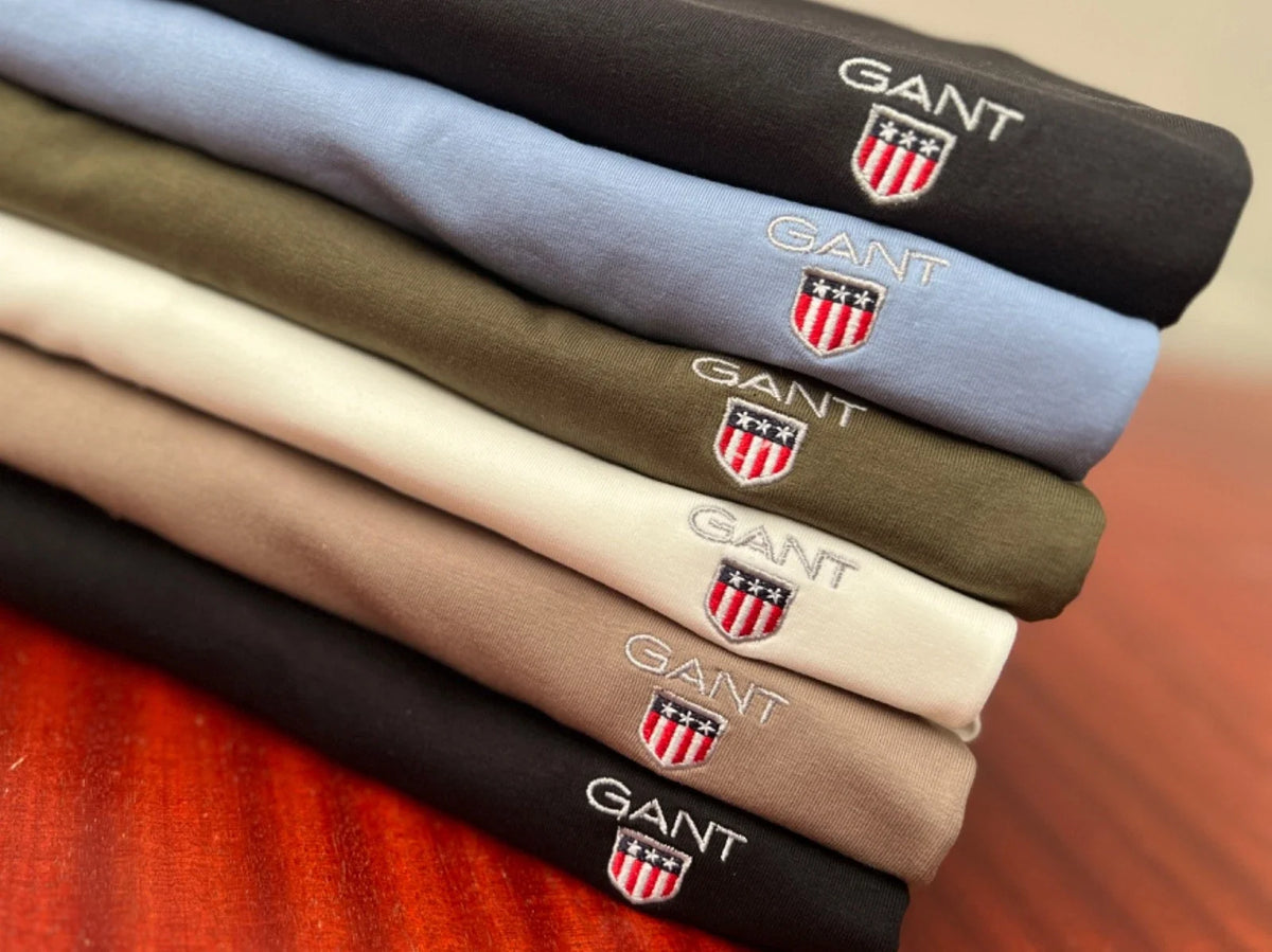 GANT Mens Casual Short Sleeve Shield Logo🛡️Regular Fit Cotton Tee S-XXL Unisex
