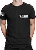 Men's Security Black Front Back Print Uniform Guard Staff Event Tee Unisex